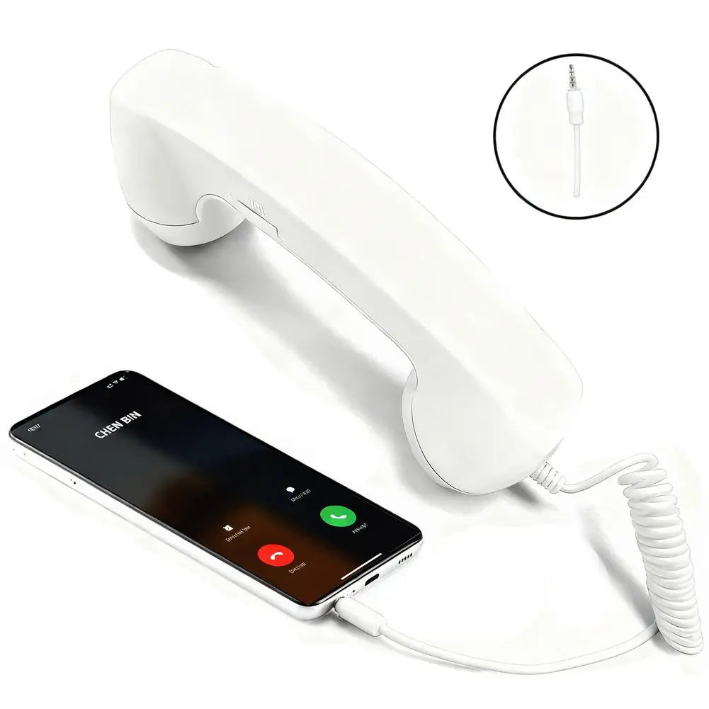 Retro Telephone Receiver Type-C 3.5mm Microphone Handset Directly Plug Into Mobile Phone Handset For Mobile Phones Qme D