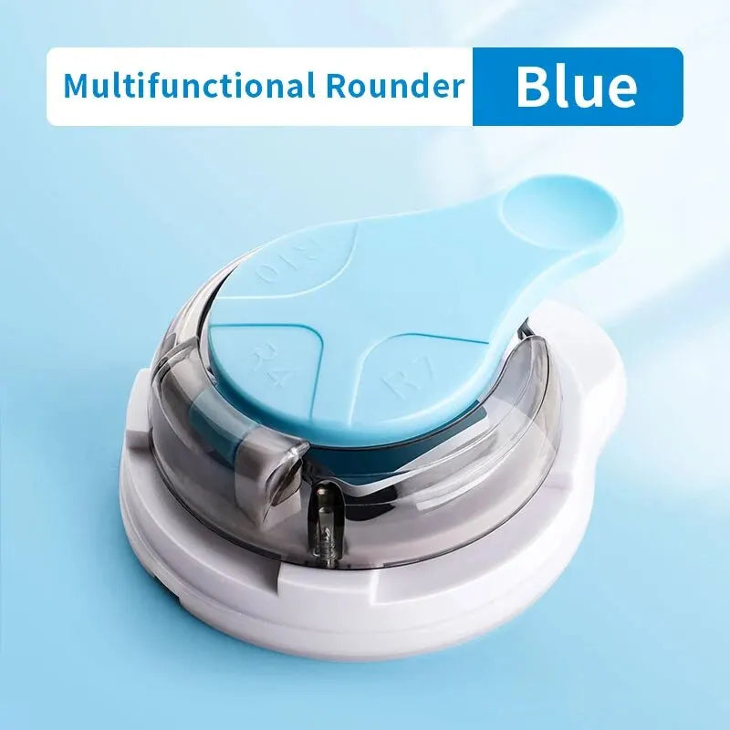 3 in 1 Corner Rounder Punch R4/R7/R10 Chamferer Cutter Corner Photo Card Scrapbook DIY Paper Craft Corner Trimming Tool Qme Blue
