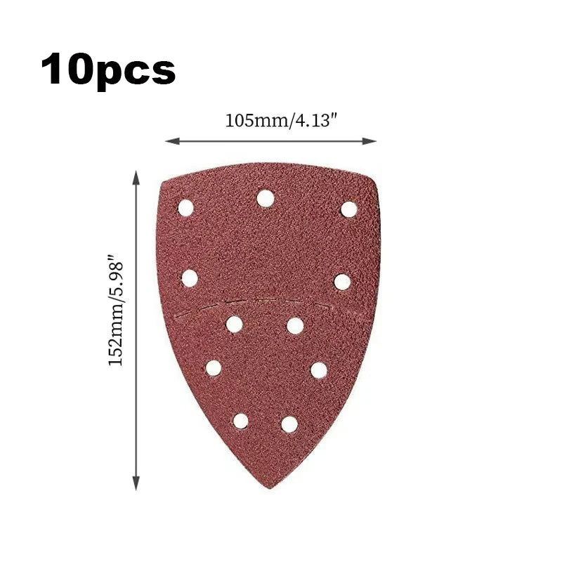10/20/40 PCS 11Holes Mouse 40-240 Grits Paper Detail Sanding Sander Sander PSM Triangular Sandpaper Detail Multi Qme 10pcs 240