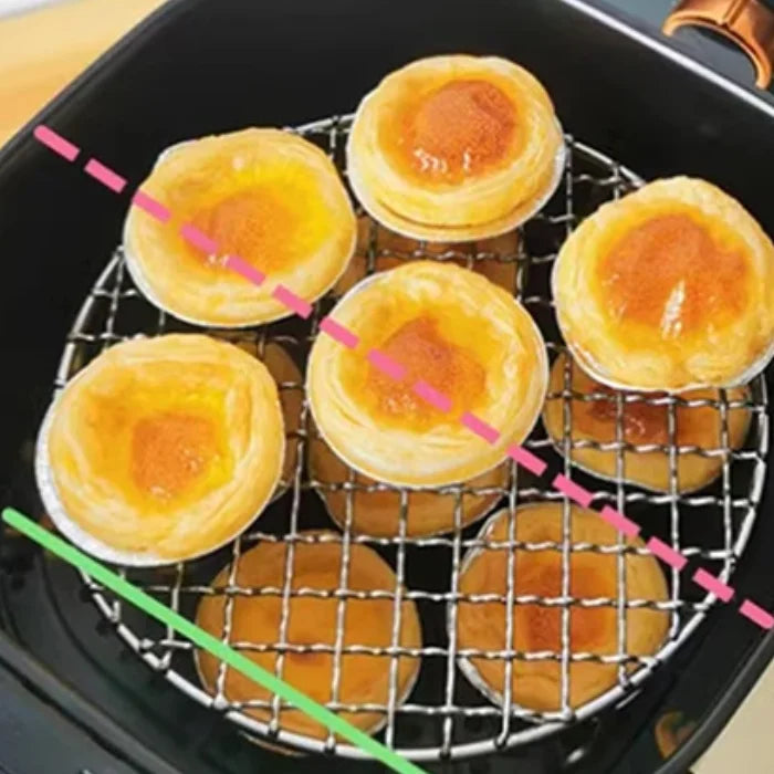 Round Air Fryer Rack Legs Stackable Grid Grilling Stainless Steel Qme