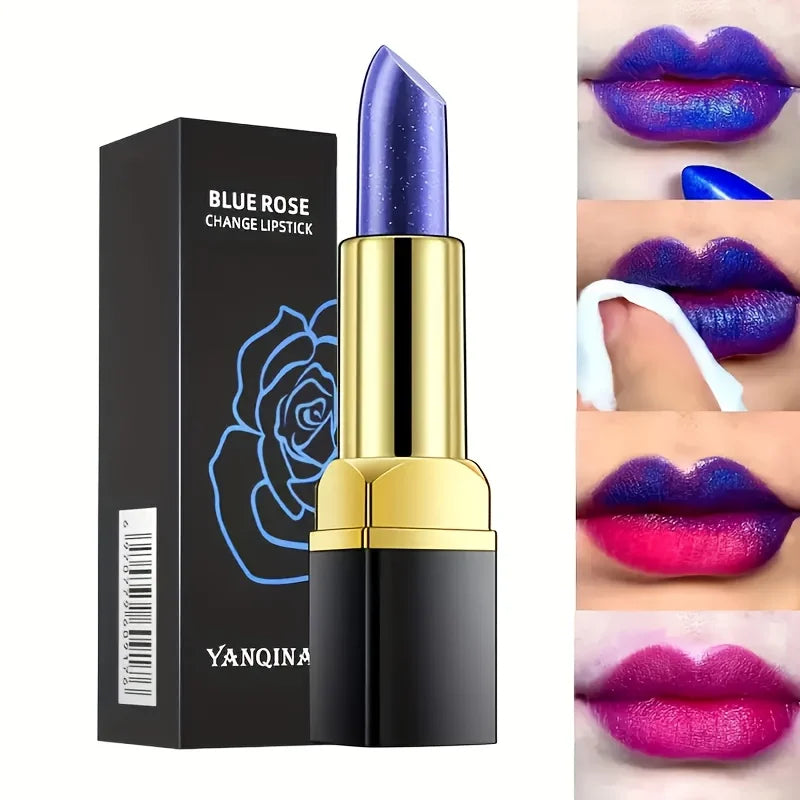 Blue Rose Lipstick Temperature Color Changing Lipstick Moisturizing Female Makeup Products Sexy Lip Tint Gloss Shiny Lipsticks Qme