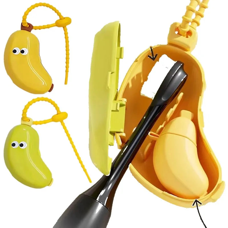 Portable Plastic Toothbrush Holder Waterproof Anti-Slip Features Must-Have Travel Hiking Camping Brush Case Cute Banana Design Qme