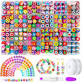 Polymer Clay Beads Kit 24 Styles Cute Fun Clay Beads Flower Butterfly Heart Letter Pony Beads for Bracelet Necklace Making DIY Qme 480PCS