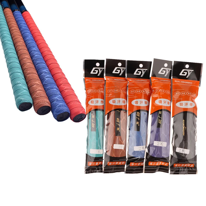 2M Anti-slip Sport Fishing Rods Over Grip Sweat Band Griffband Tennis Qme