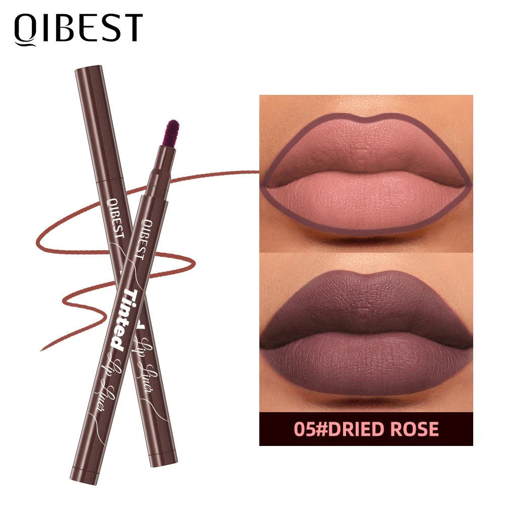 Matte Lip Liner Waterproof,Sweatproof,Multi-color Correcting Liquid Lipstick Pen Sexy Red Brown Lip Makeup Outline Lips Contour Qme 05