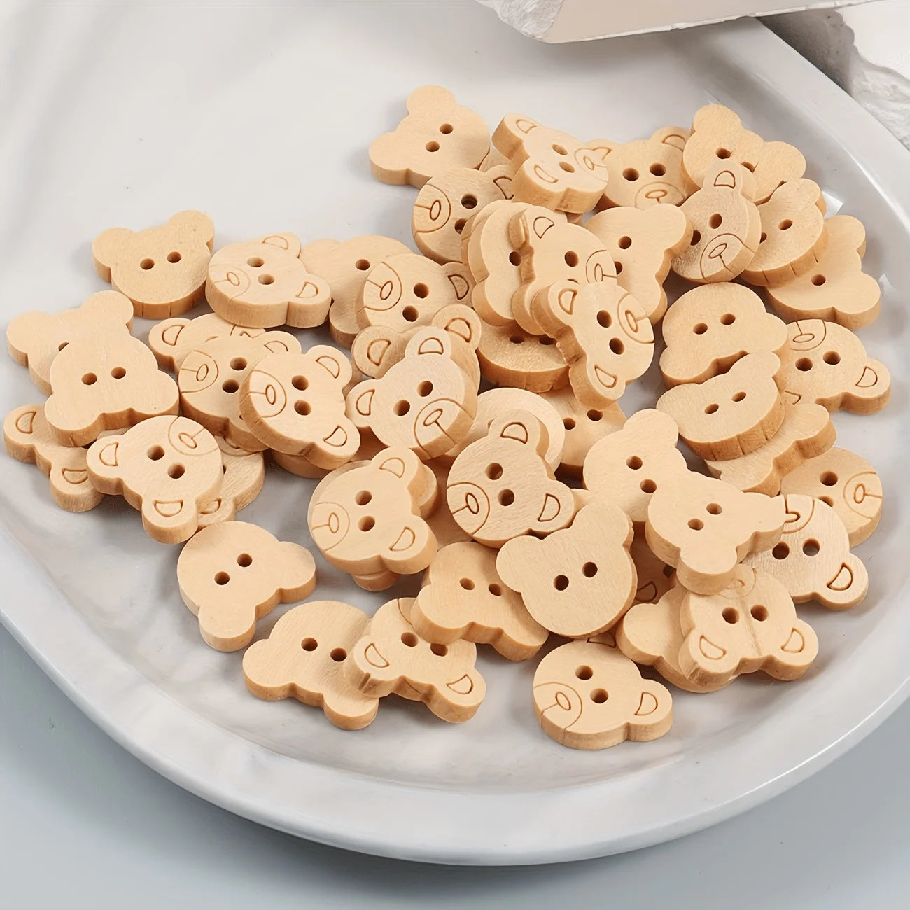 100pcs Bear Buttons with 2 Shank Holes for DIY Hand Sewing, Scrapbooking, Arts and Crafts Projects, and Home Decor Qme