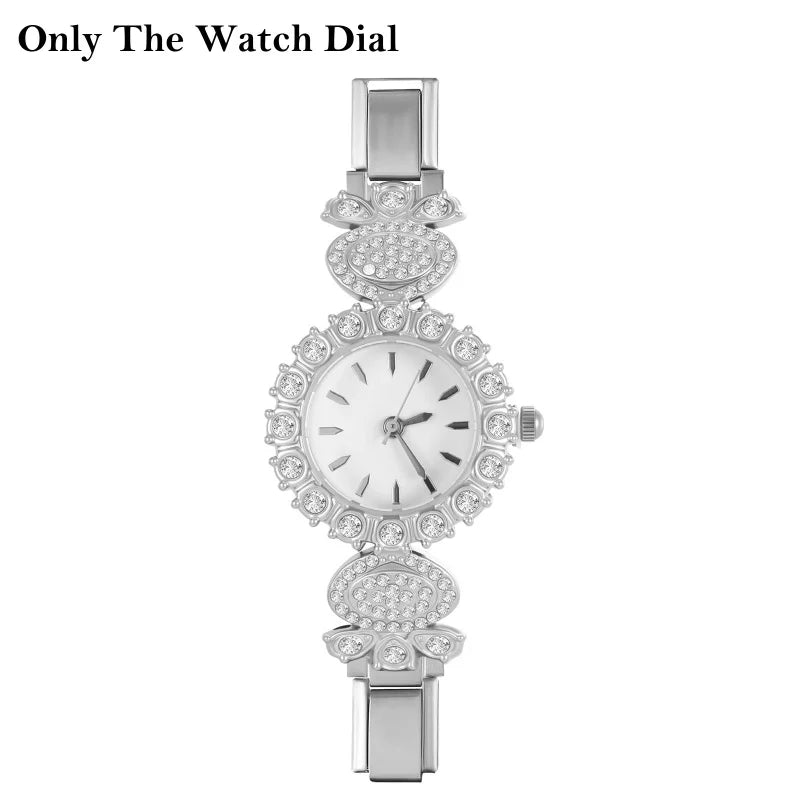 Trendy DIY 9MM Width Italian Elastic Charm Stainless Oval Round Zircon Watch Bracelet Bangle For Friend Birthday Jewelry Gifts Qme Style 35