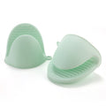 2pcs Oven Mitts Silicone Heat Resistant Pinch Mitts Anti Scalding Non Slip Gloves Clips Pot Holder Cooking Baking Oven Mitts Qme Green