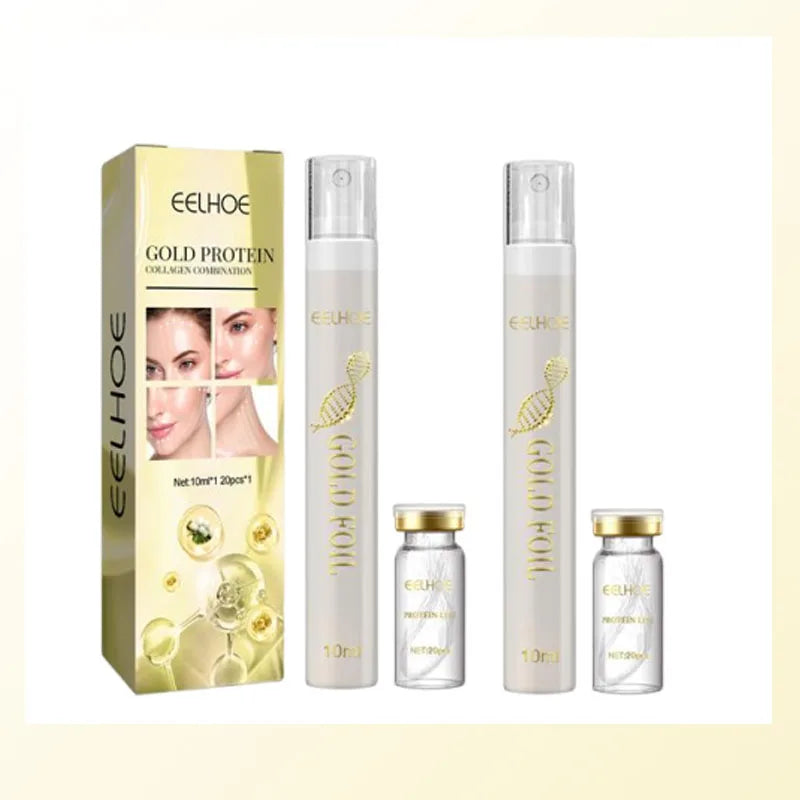 Collagen Protein Thread Instant Wrinkle Remover Serum Set Lifting Firming Soluble Absorbable Face Filler Anti-aging Skin Care Qme 2pc