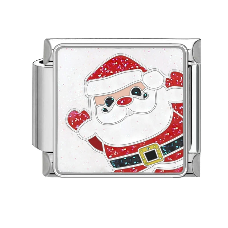 Fashion 2025 Colorful Christmas Socks Snowman Deer Italian Charms Fit 9mm Stainless Steel Women Fashion Bracelet DIYJewelry Gift Qme Style 9