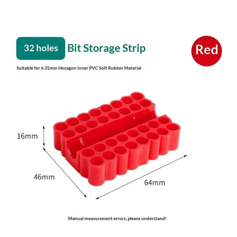 4-32 Hole 1/4 Holder Screwdriver Storage Box Hex Shank Screwdriver Plastic Screwdriver Storage Screwdriver Bit Holder Qme A12