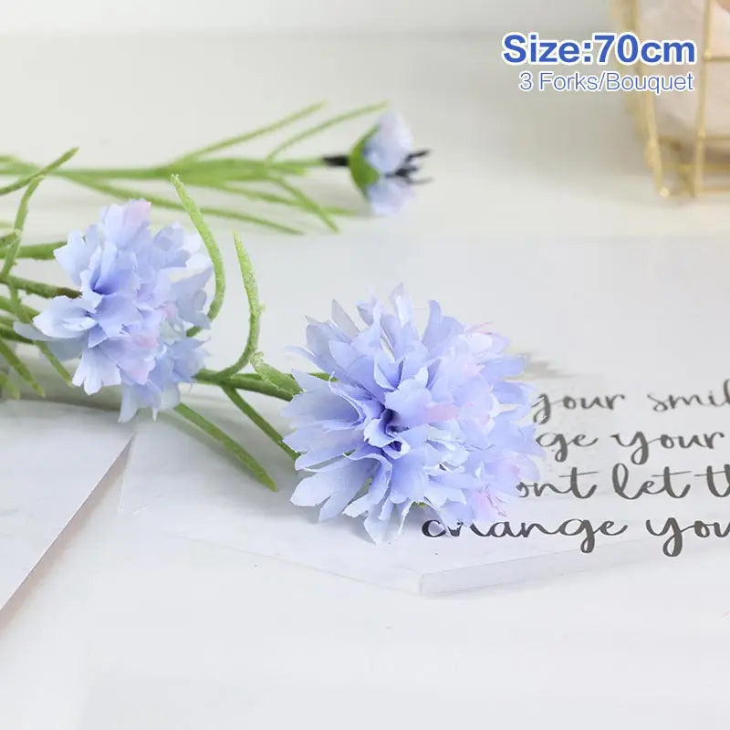 3 Forks/Bouquet Artificial Flower Silk Cornflower Fake Flowers Artificial Plant Decorative Flowers Home Decor Wedding Decor Qme A1
