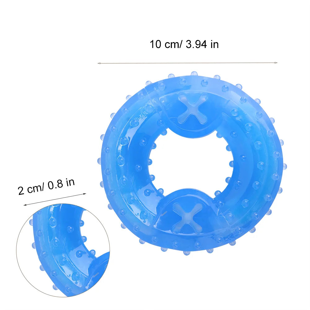 Dog Cooling Chew Toy TPR Freezable Puzzle Treat Dispensing Toy Summer Ice Bite Resistant Interactive Slow Feeder Dog Toy Qme