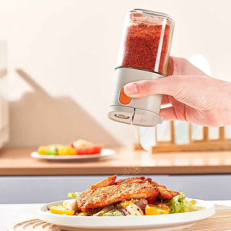 0.5g Quantitative Salt Control Bottle MultiFunctional Seasoning Pot Press-Type Glass Seasoning Bottle Spice Dispenser Qme