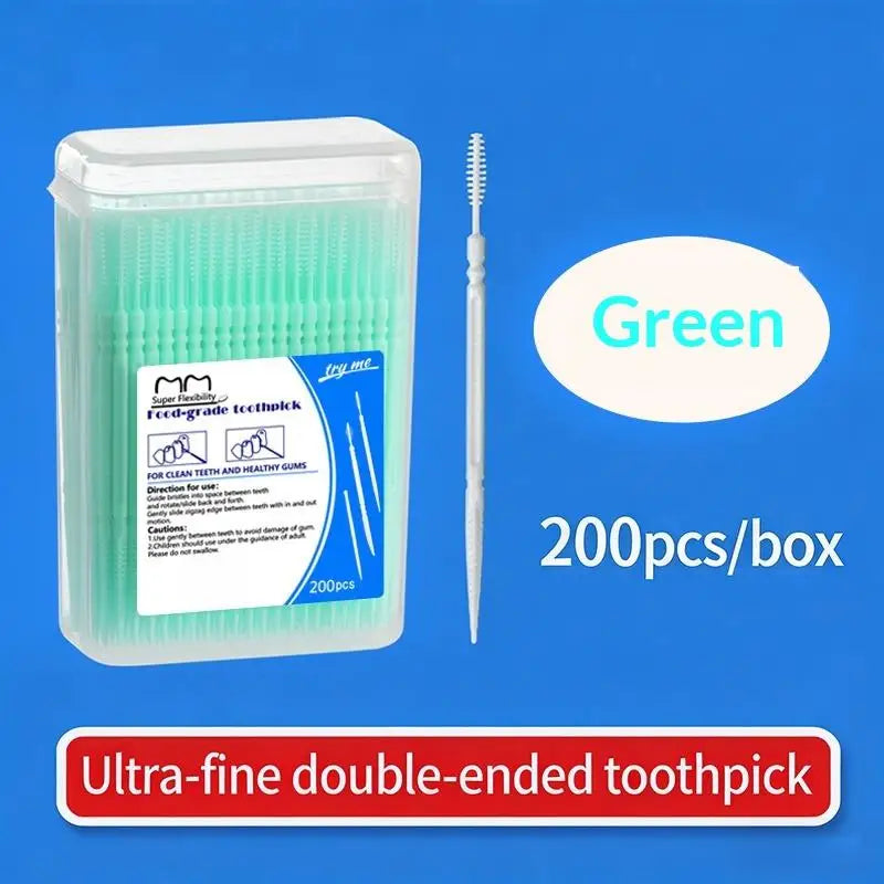 High-end Disposable Toothpick Brush Ultra-fine Family Teeth Cleaning Qme Green
