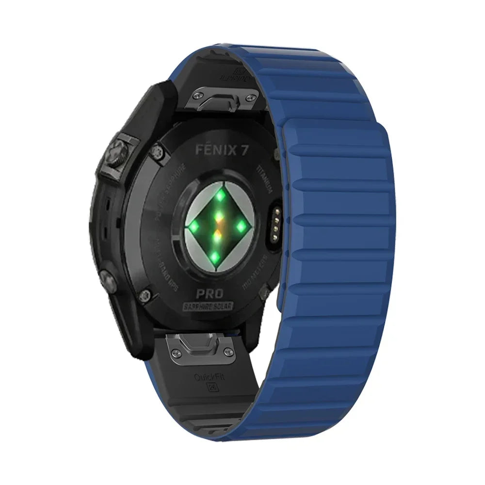 26/22mm Silicone Watch Band for Garmin Fenix 7 7X 6 6X Pro 5 5X Plus 3 HR Enduro Epix Gen 2 Smartwatch Magnetic Loop Wrist Strap Qme BU 22mm Fenix 5 5Plus