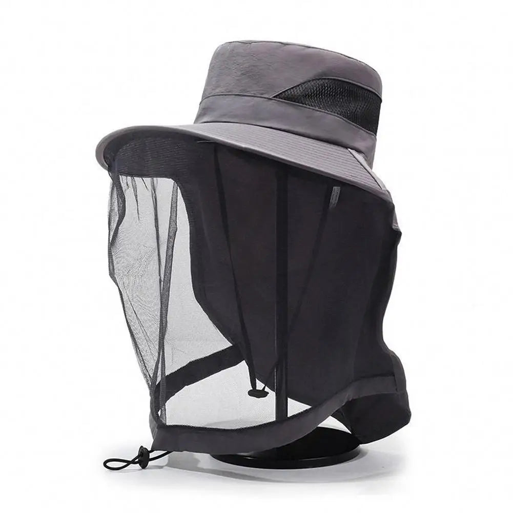 Mosquito Net Hat Fishing Sun Protection Outdoor Hiking Gardening Men Qme A