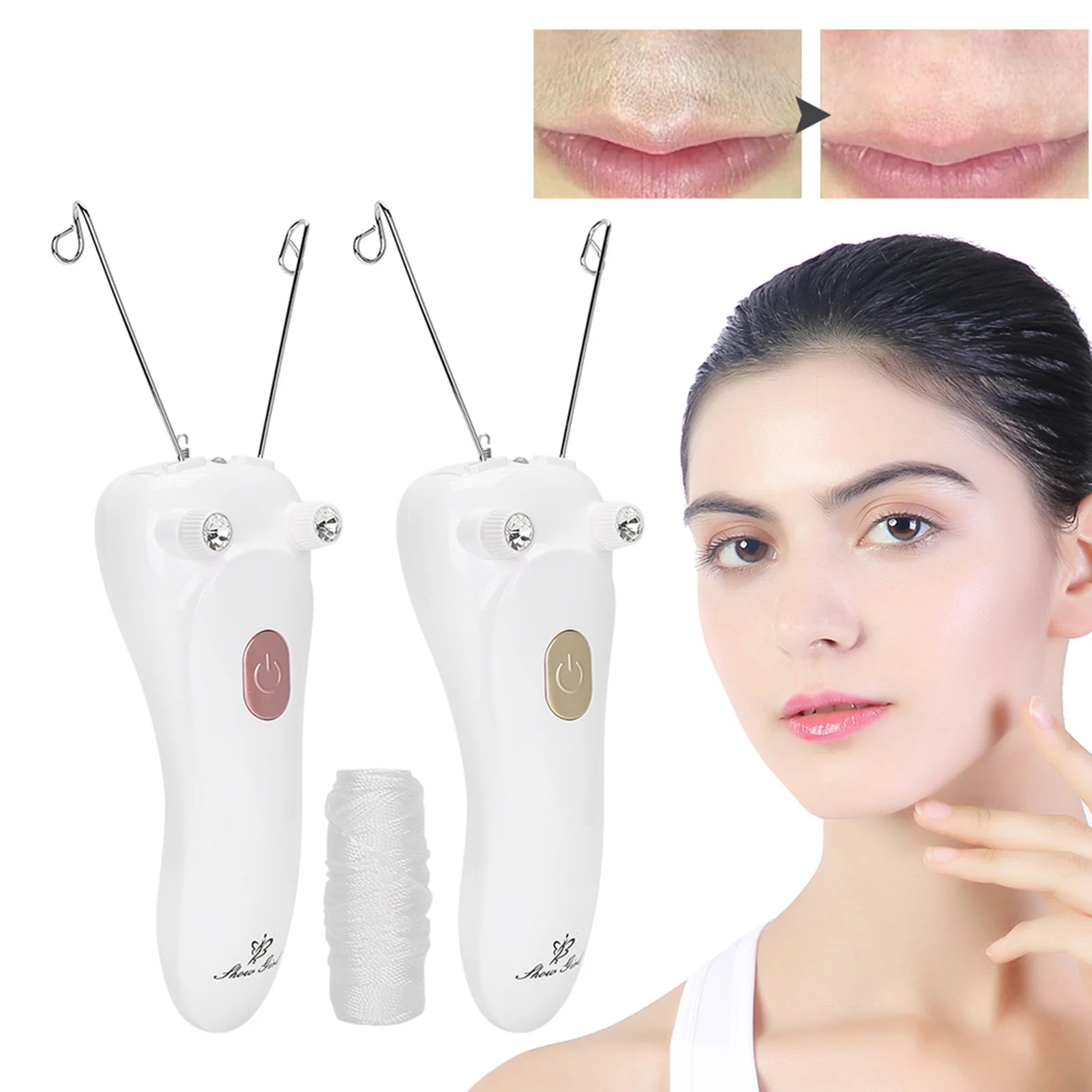 Electric Threading Epilator High Quality Threader Hair Remover Physical Depilation 2 Colors Face Arms for Woman Armpit Qme