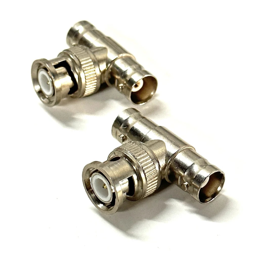 50pcs BNC Connector BNC 1 Male To 2 female adapter video cable adapter T-shaped connector Qme