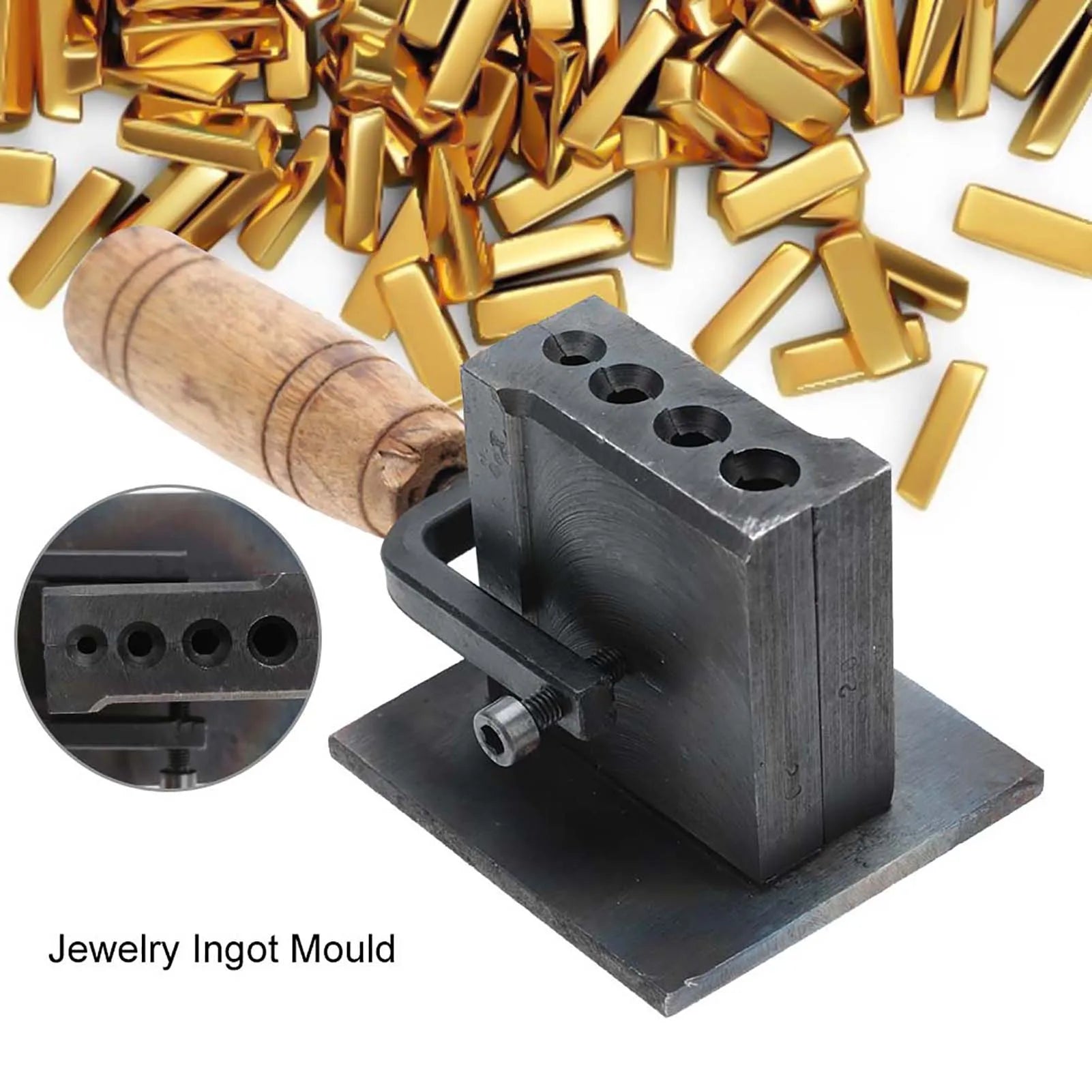 Jewelry Mold Jewelry Making Chisel Reversible Jewelry Ingot Mould Oil Mold Making Tools for Sheet Bar Gold Silver Casting Qme