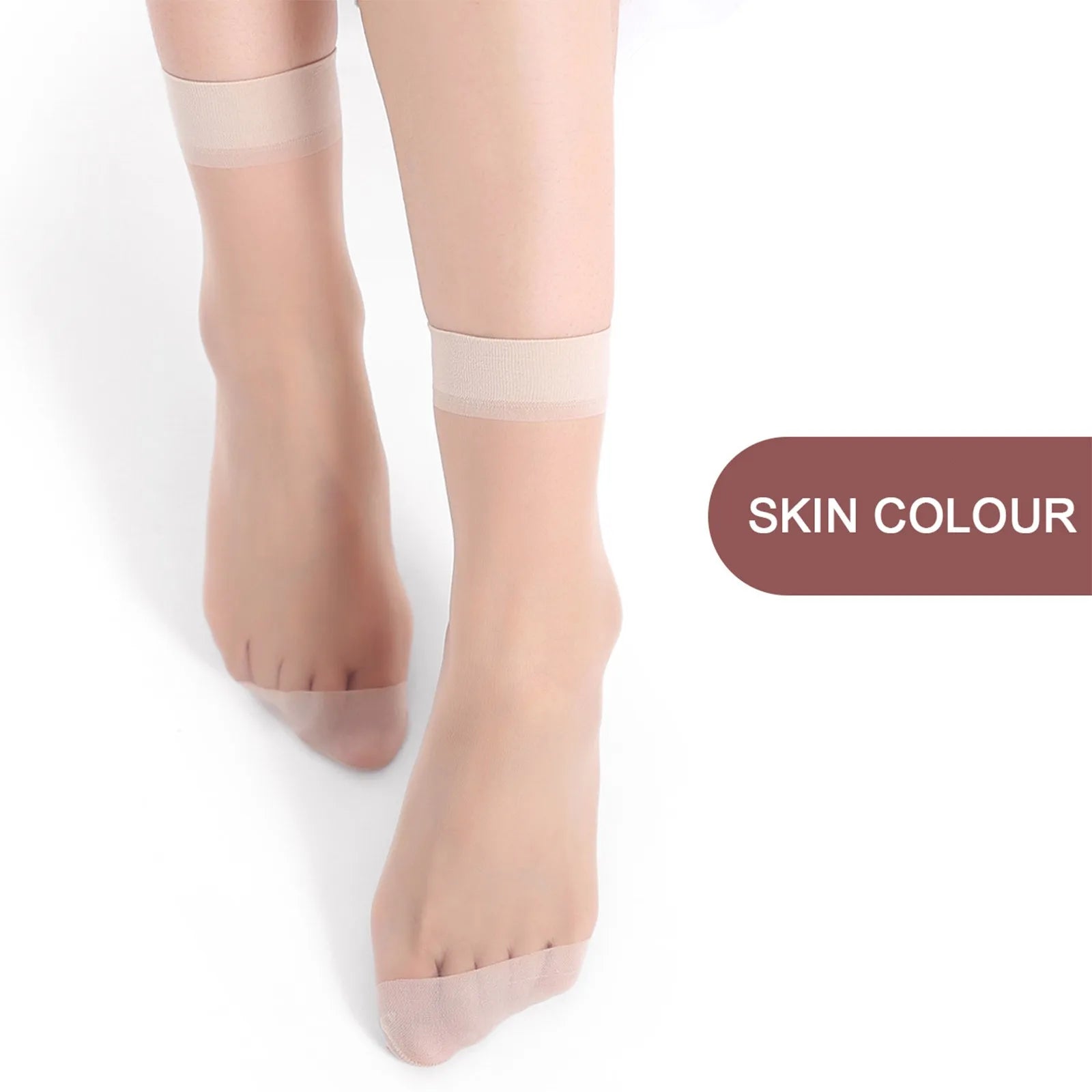 10 Pairs Women Elastic Short Stockings Black Nude Lightweight Mesh Breathable Casual Socks Summer Comfy Thin Stockings Qme Complexion One Size
