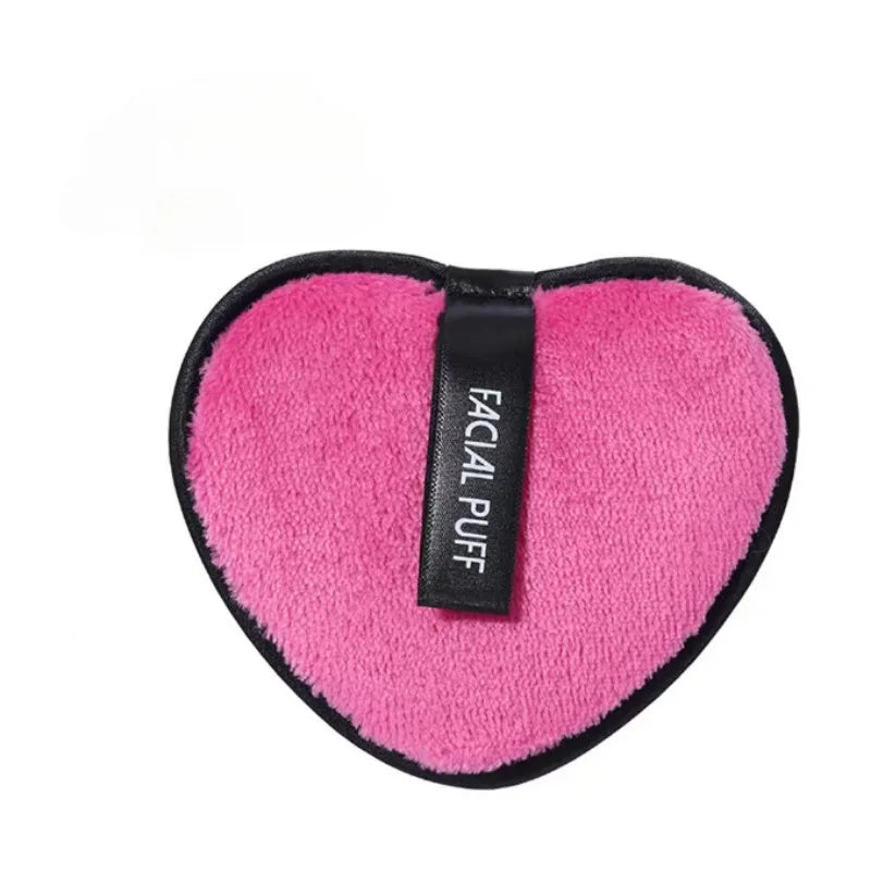 Heart-shaped Makeup Remover Pad Cleaning Tool Face Washing Travel Qme rose