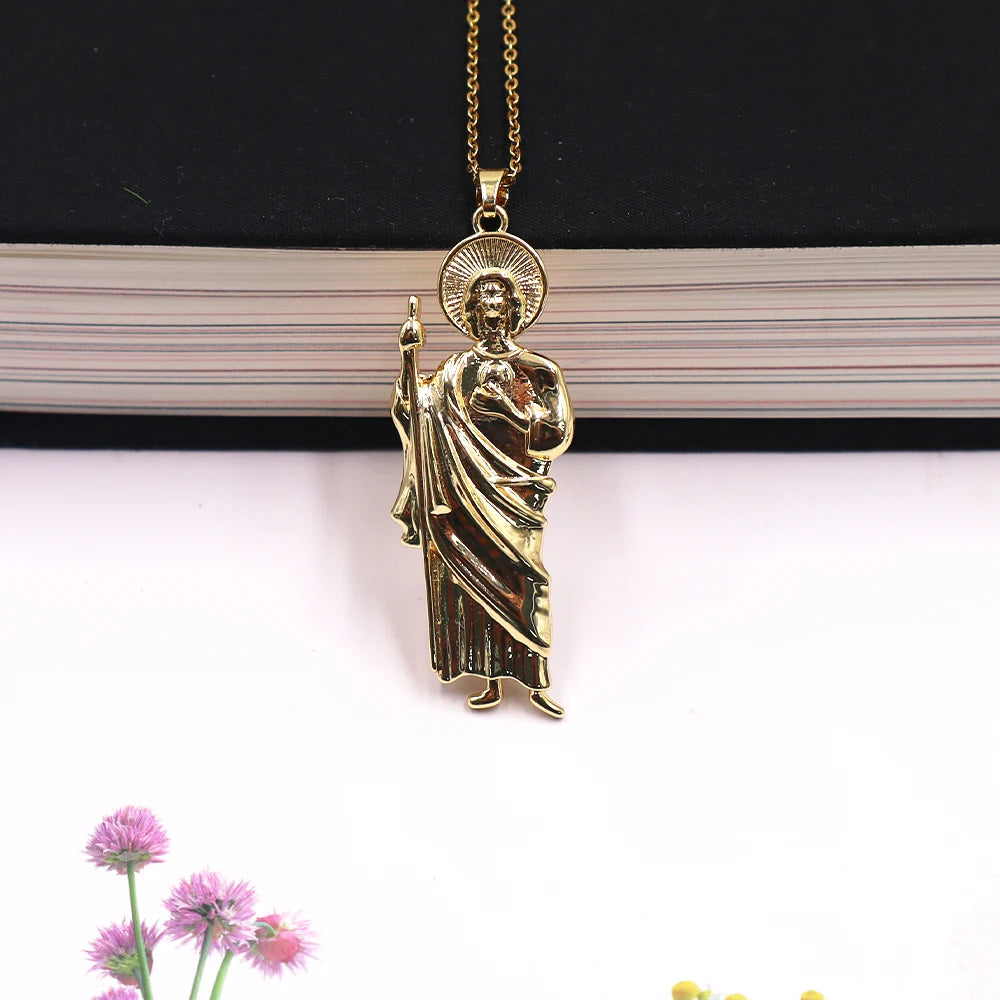 New Luxury Man Woman St. Jude Pendant Necklace Fashion Religious Character Pendant Best Party Wedding Anniversary Jewelry Gift Qme 3