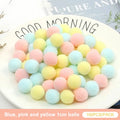 Lot Macaron Pompom Fluffy Ball Coloful Plush Handmade Craft Hairband Qme A3
