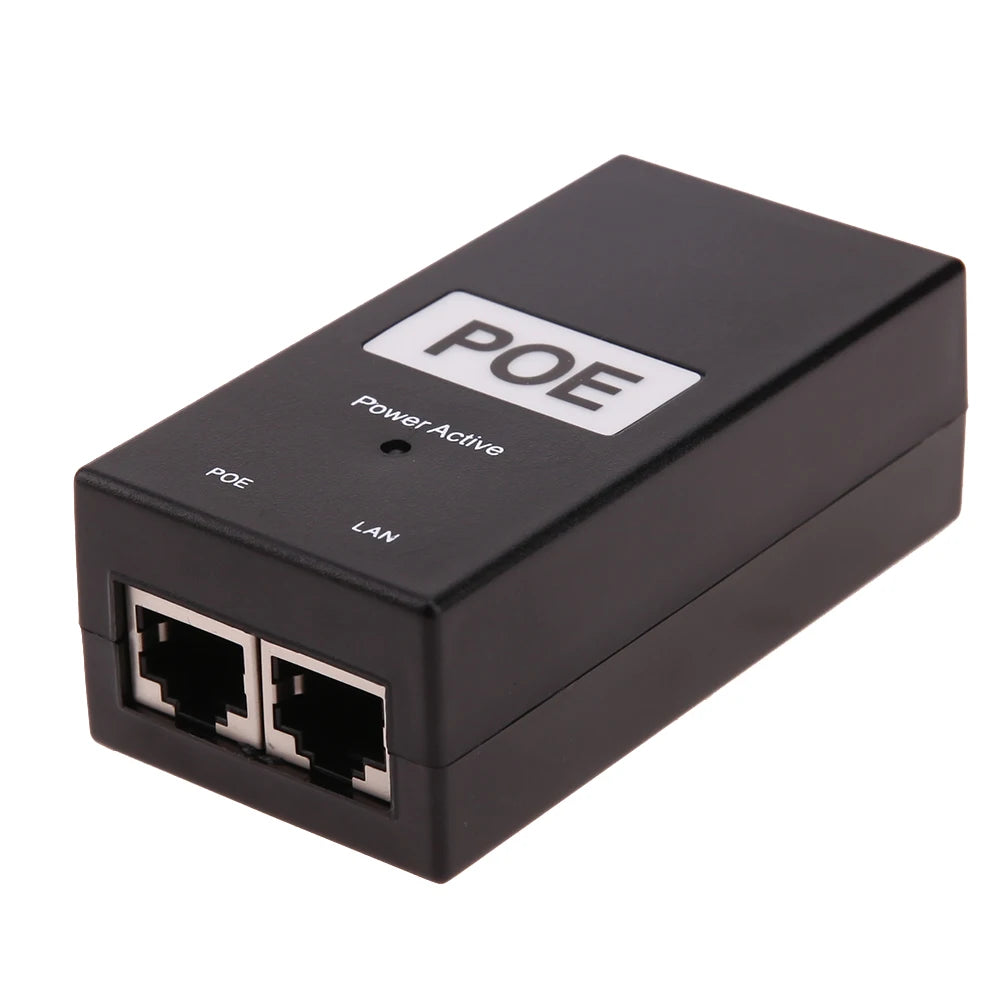 2pcs 24V 48V Desktop POE Power Injector Ethernet Adapter for Surveillance CCTV IP Camera Power Supply with Security Protection Qme 48V 0.5A