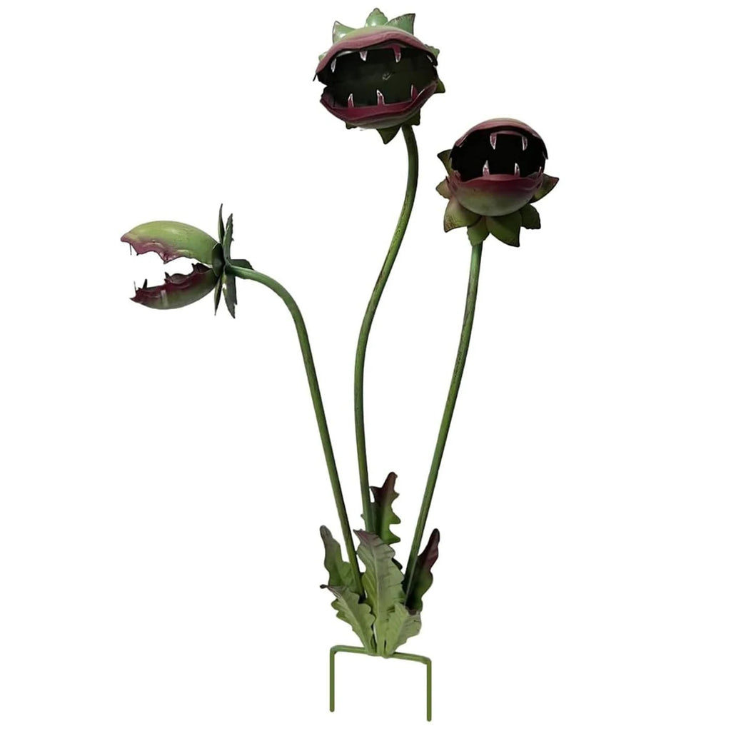 Venus Flytrap Garden Stakes Decorative 25in H Artificial Flower Stake Decor Yard Art Monster for Flower Beds Patios & Planters Qme Large