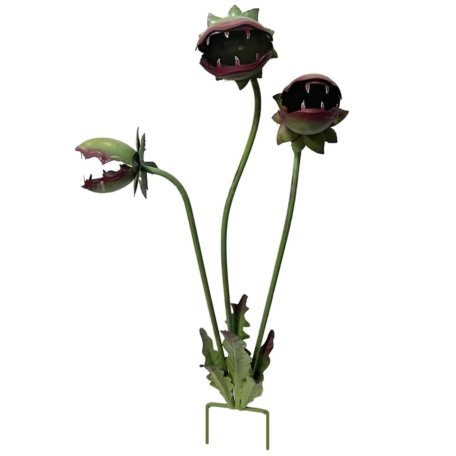 Venus Flytrap Garden Stakes Decorative 25in H Artificial Flower Stake Decor Yard Art Monster for Flower Beds Patios & Planters Qme Large