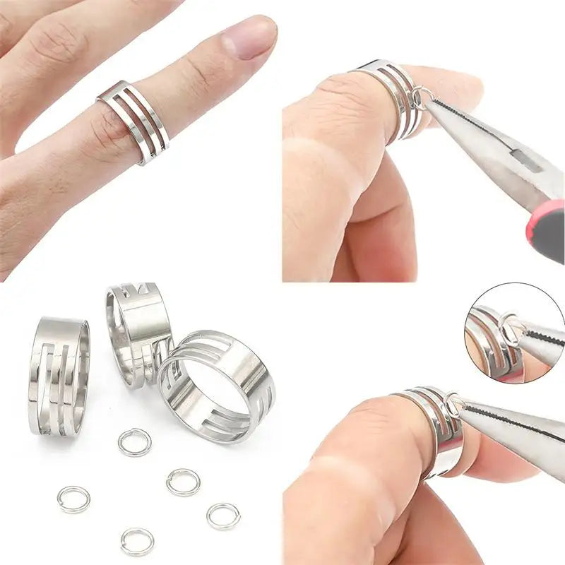 Stainless Steel Jump Ring Open Closing Finger DIY Fashion Jewelry Qme