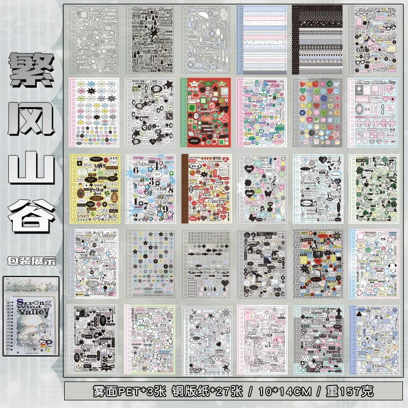 30 Pcs Die-Cut Sticker Book Japanese Anime Character Theme Showa Style Glitter Matte Glossy Finish School Stationery Supplies Qme A