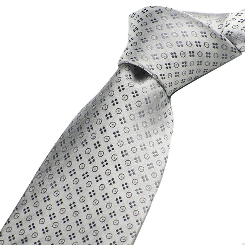 Wide Thin Silk Circle Grey Black Shirt Necktie Fabric Ties Vintage Qme
