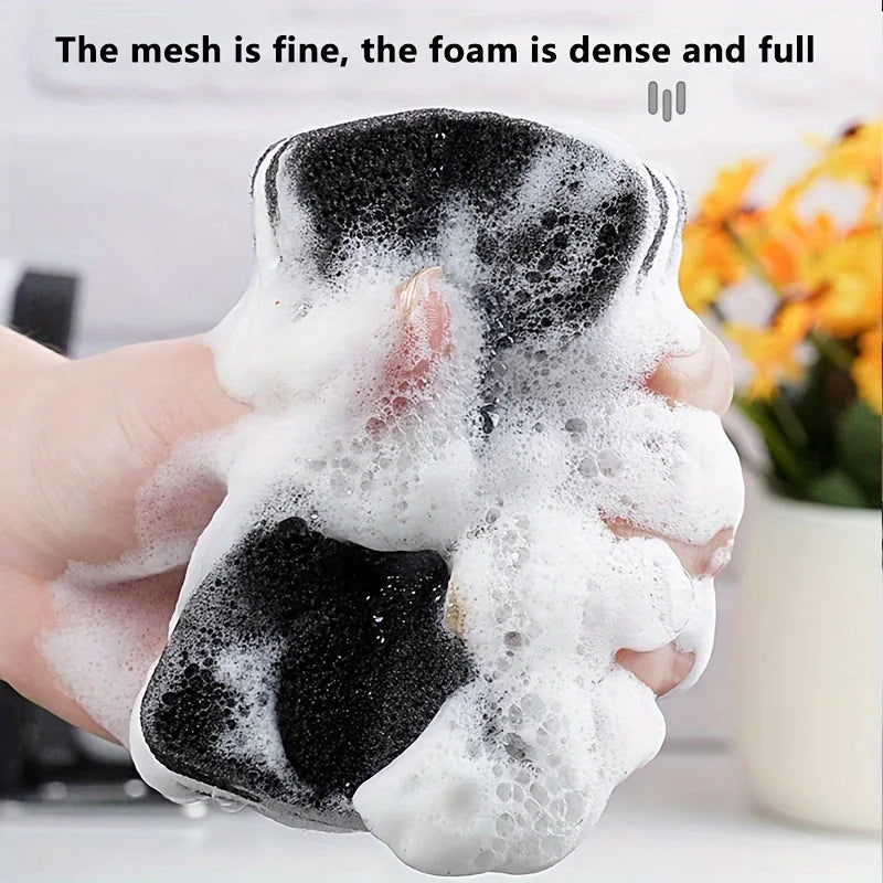 20pcs Dishwashing Sponge Wipe Black Clip White Double-sided Thickened Sponge Block Kitchen Cleaning Dishwashing Cloth Rag Brush Qme