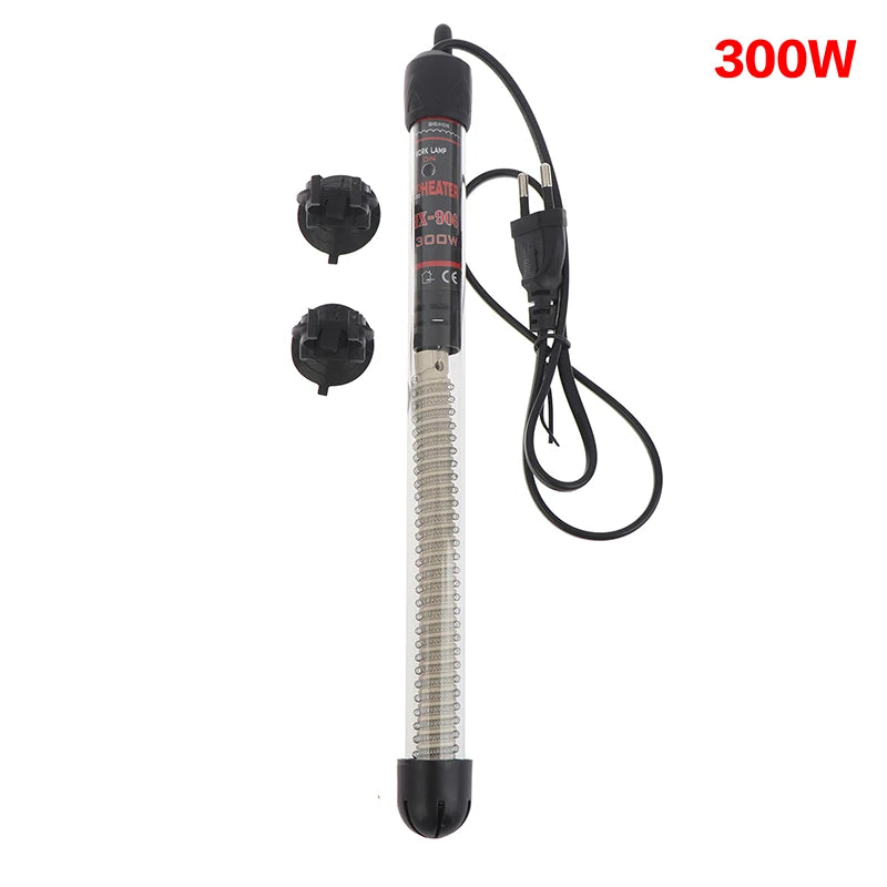 EU Plug Adjustable Temperature Thermostat Heater Rod Glass Aquarium Heater 25-300W Submersible Fish Tank Water Heating Rod Qme EU 300W