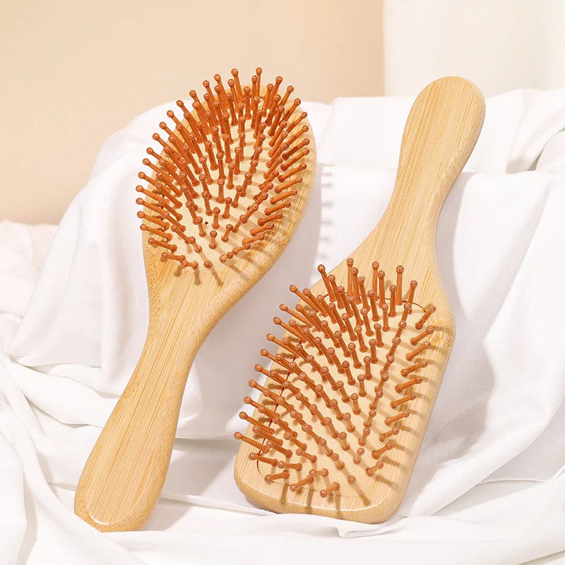 Wood Comb Professional Healthy Paddle Cushion Hair Loss Massage Brush Qme