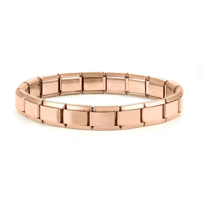 Italian Charm Link Stainless Steel Silver Blue Bracelet for Woman Men DIY Making 9mm Bead Golden Retro Bangle Jewelrys Wholesale Qme Style 9....