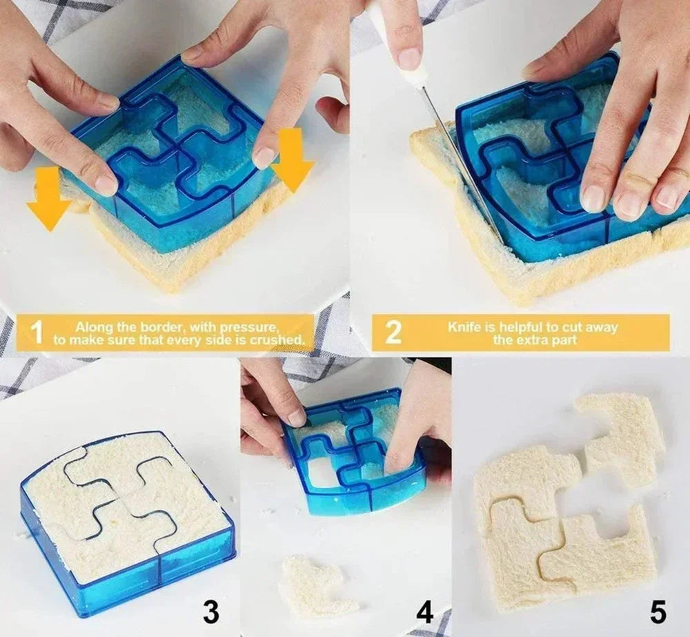 1/4PCS Sandwich Cutter Mold Dinosaur Shape Kids Sandwich Cutter Bread Biscuits Mold Baking Pastry Tools Cake KidsLunch Maker Qme