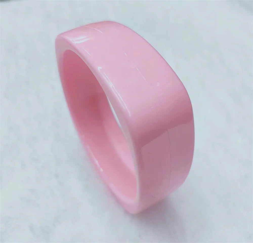 Vintage Acrylic Cuff Fashion Bangles for Women New Trendy multicolour Wide Geometric Resin Simple Bracelets Charm Jewelry Qme pink 60-64mm