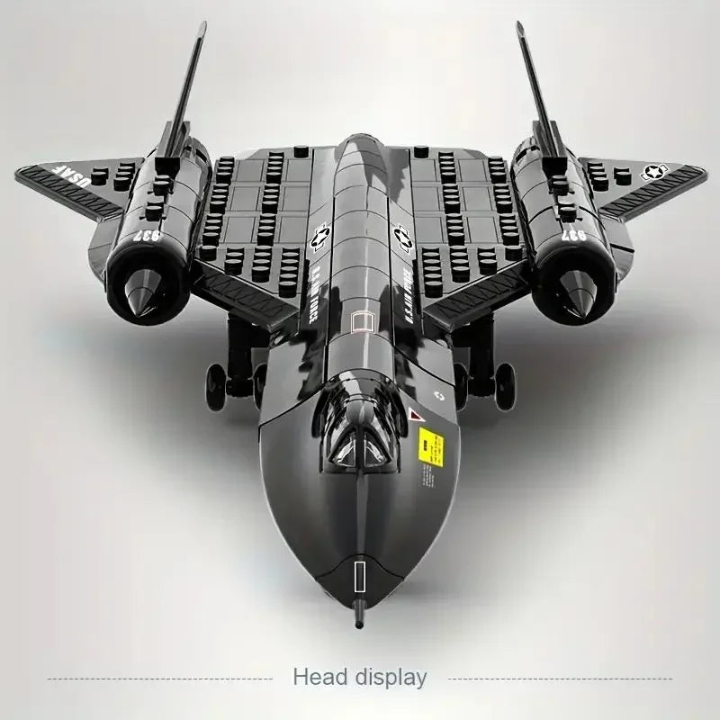 Military Technical USA SR71 Blackbird Stealth Supersonic Reconnaissance Aircraft Building Blocks Fighter Model Brick Kid Boy Toy Qme