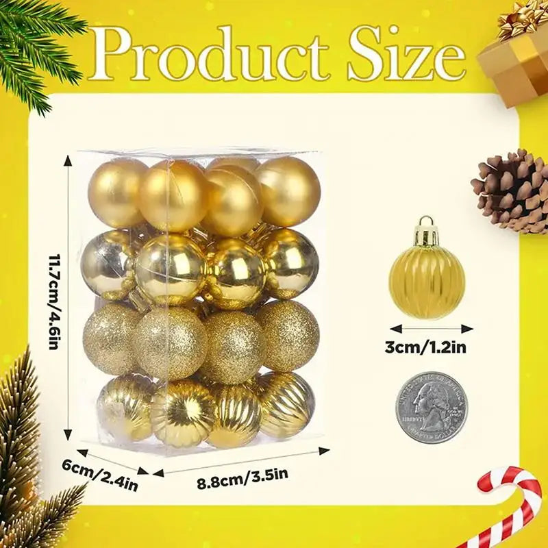 Waterproof Christmas Balls Fadeless Xmas Tree Hanging Ornaments Qme