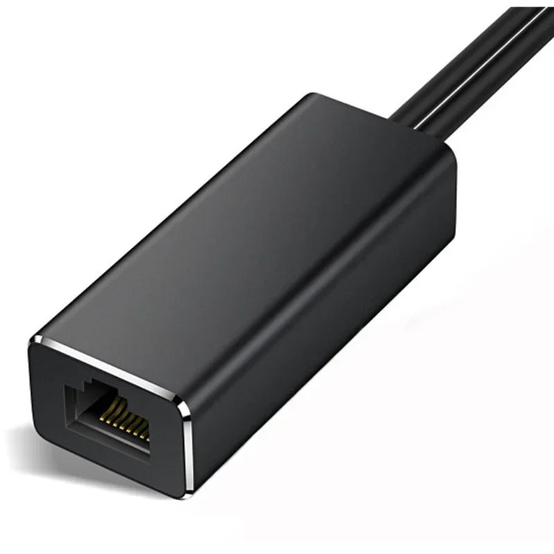 1pcs1m 3-in-1 Micro USB to RJ45 Adapter for Fire TV Stick - 480Mbps LAN Ethernet Card w/USB Power Supply 100M Network Qme