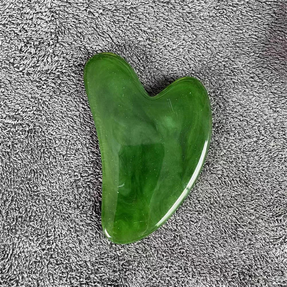 Massage Guasha Jade Facial Beauty Guasha Massage Tools Tightening Skincare Facial Guasha SPA Therapy Guasha Roller Qme green