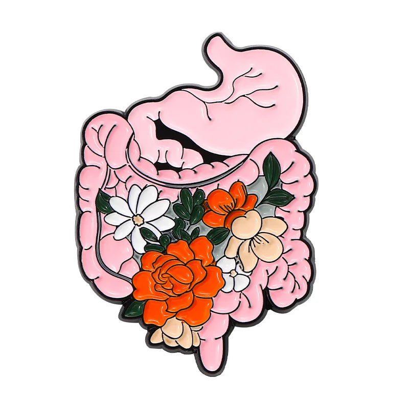 Organs Flower Enamel Pin Body Internal Heart Brain Lung Plant Butterfly Brooch Lapel Badge Medical Jewelry Punk Gift Wholesale Qme style 2