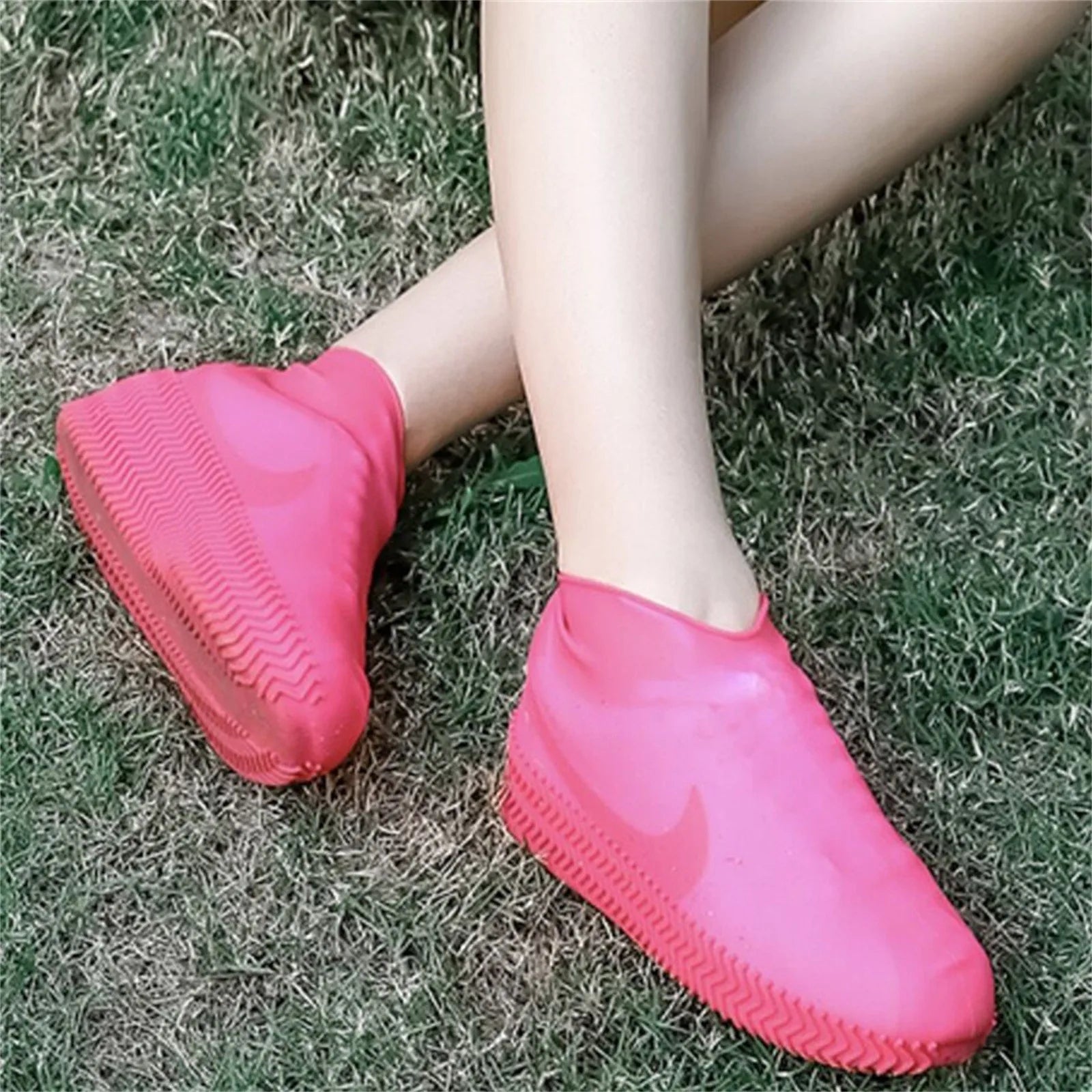 Reusable Silicone Rain Shoe Covers Foldable Waterproof Overshoes for Adult Kid Outdoor Cycling and Walking Non Slip Shoes Cases Qme