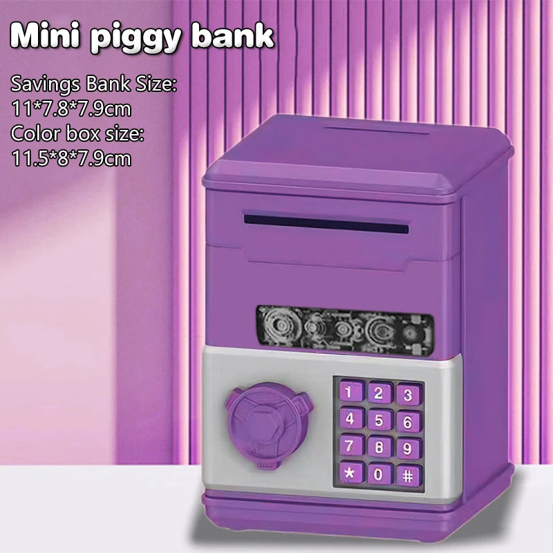 Automatic Mini Safe Coins Cash Saving Money Box Password Counter Code Qme
