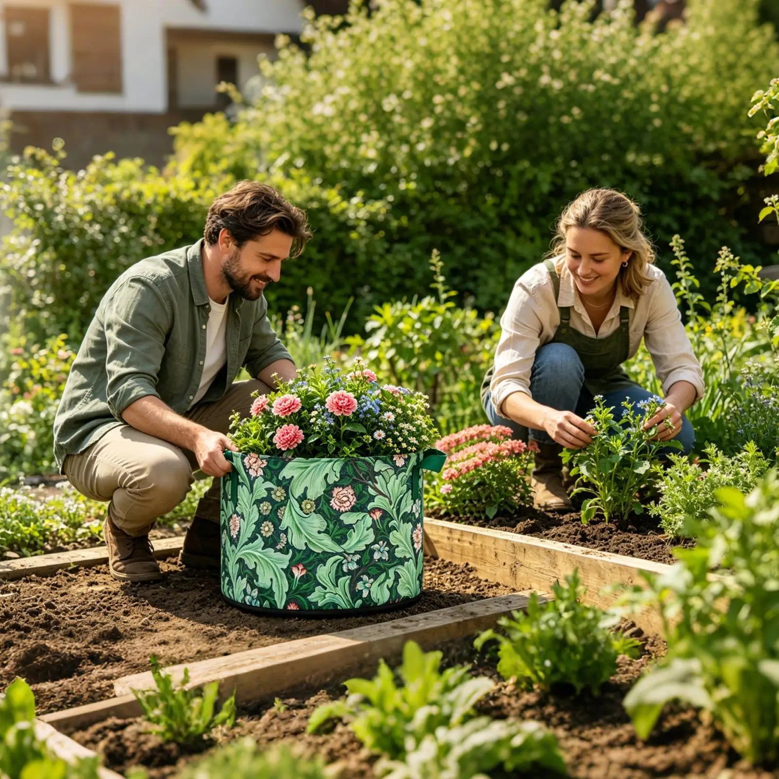 Fabric Grow Bags Thickened Fabric Non-Woven Breathable Container With Handles Potato Growing Containers For Tomato Flower Qme