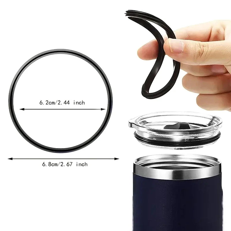 2pcs Travel Mug Tumbler Lid Gasket Waterproof Great Sealing Effect Cup Leak-proof Gasket Silicone Cup Lid Tool Qme