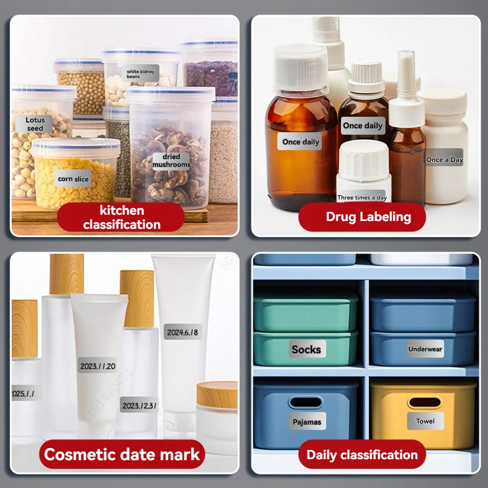160-600Pcs Removable Waterproof Label Stickers Ideal for Organizing Office & Home Use Storage Freeze Food Design Qme